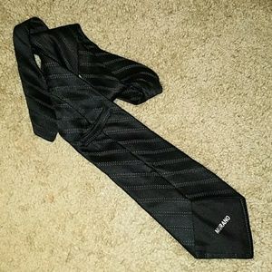 Murano Silk Stripped Black Tie